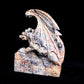 10" Crazy Lace Agate Carved Dragon Sculpture Realistic Crystal Healing Quartz Decor - crystaltreasure