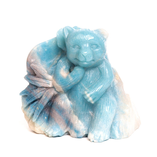 10.5" Trolleite Carved Panda Figurine Realistic Crystal Healing Quartz Decor - crystaltreasure