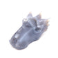 4.5" Hand Carved Druzy Agate Dragon Head Figurine Crystal Healing Reiki