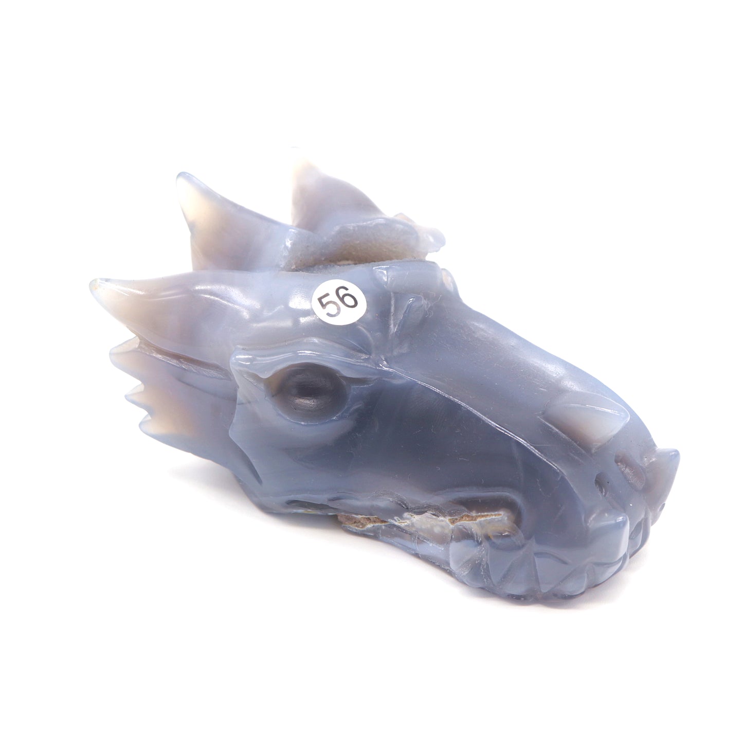 4.5" Hand Carved Druzy Agate Dragon Head Figurine Crystal Healing Reiki