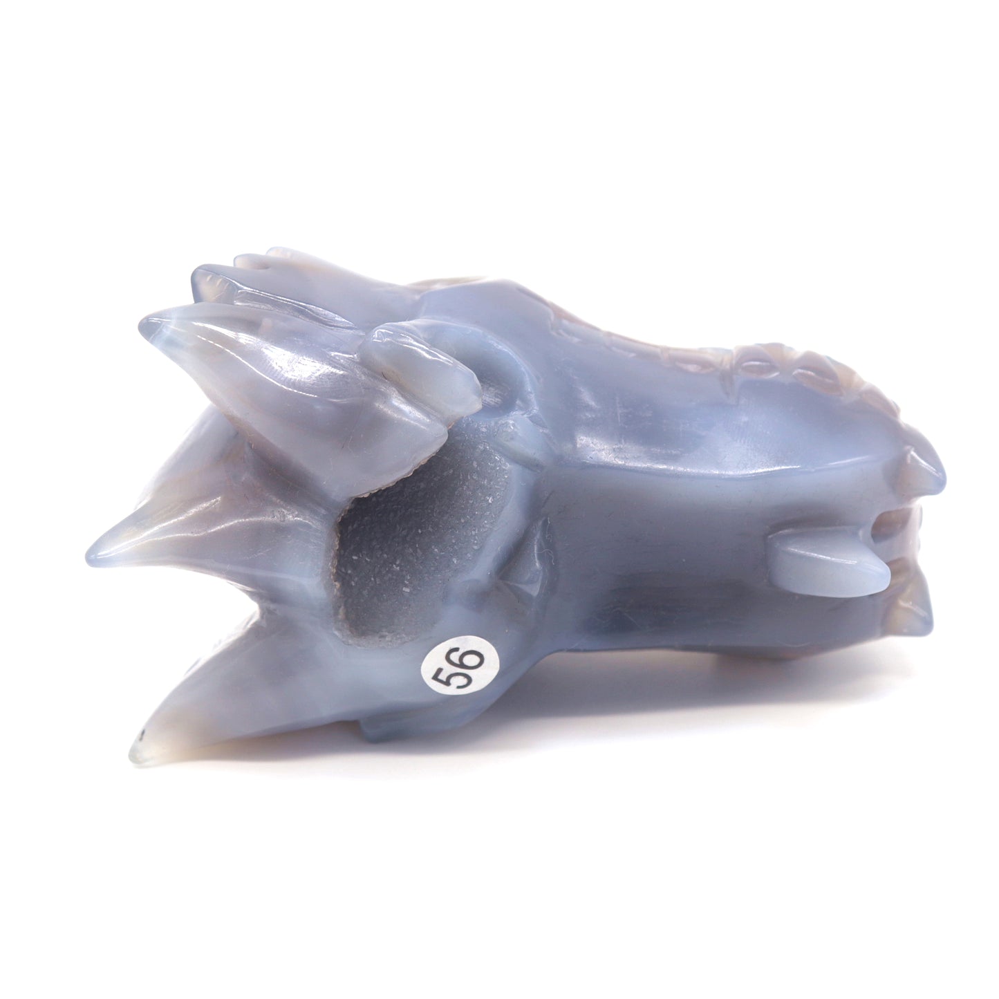 4.5" Hand Carved Druzy Agate Dragon Head Figurine Crystal Healing Reiki