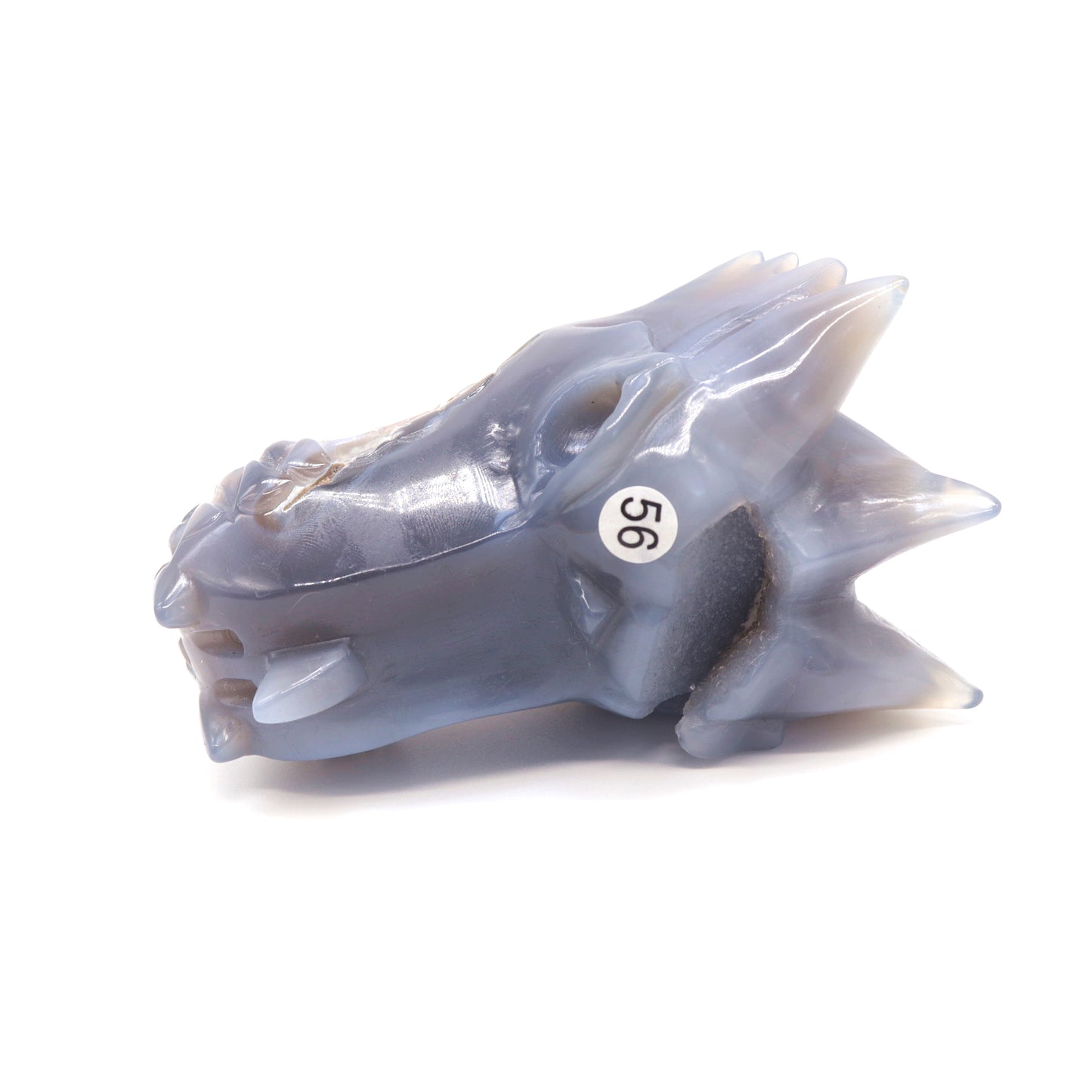 4.5" Hand Carved Druzy Agate Dragon Head Figurine Crystal Healing Reiki