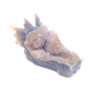 6.5" Hand Carved Druzy Agate Dragon Head Sculpture Crystal Healing Reiki