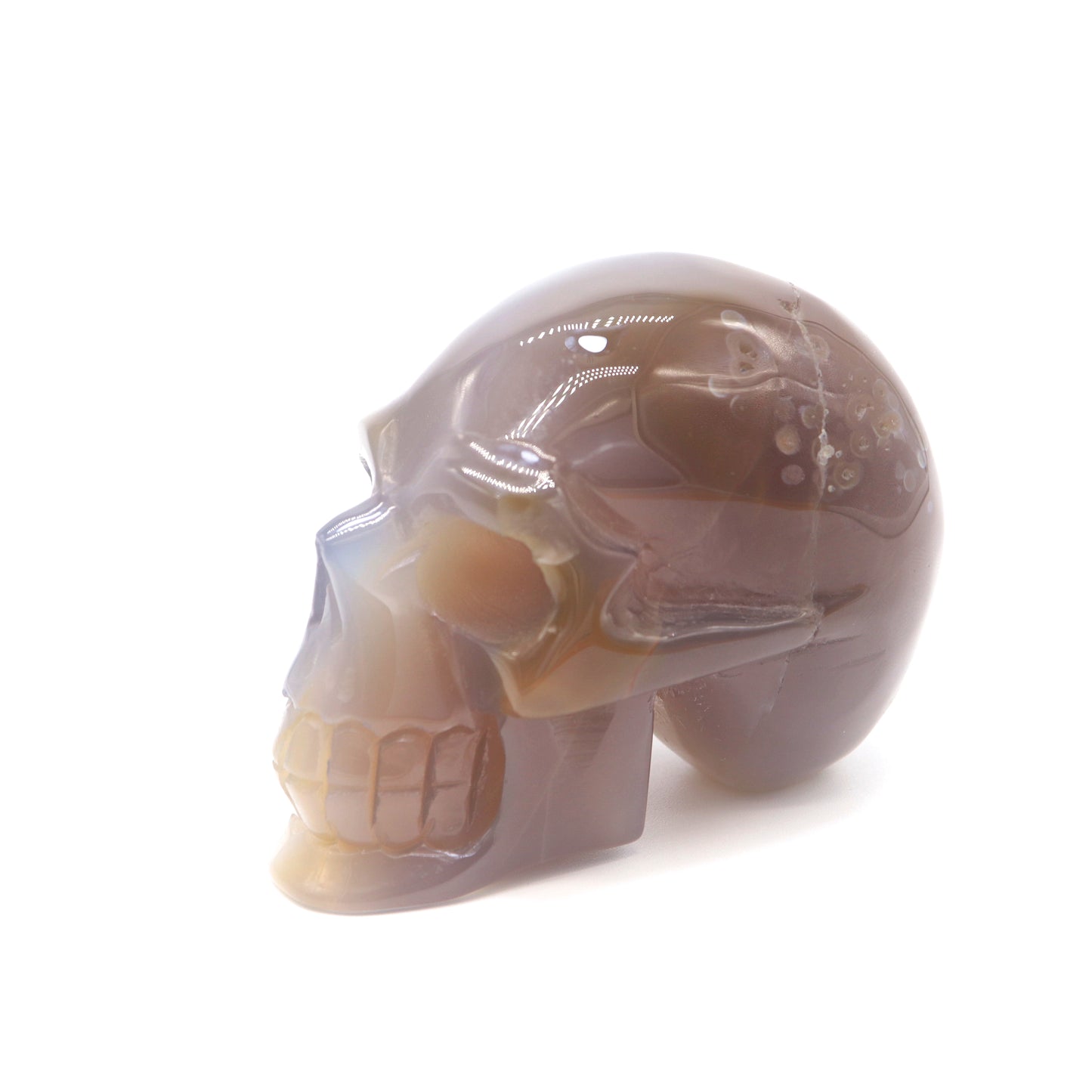 druzy agate skull