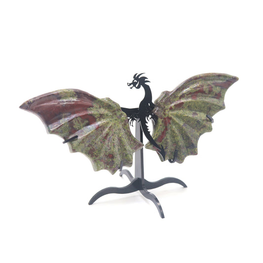 Natural Dragon Blood Stone Dragon wings Crystal Healing + stand 1pc