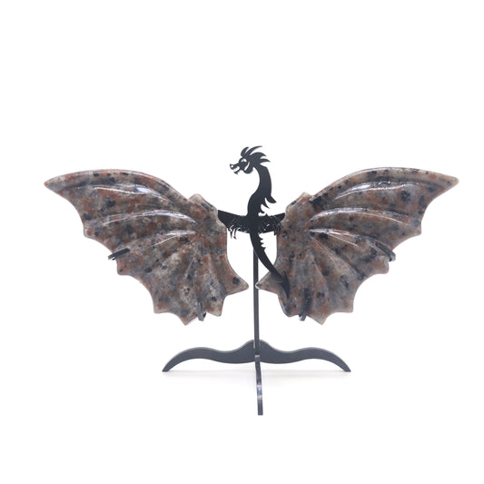 Natural Yooperlite Stone Dragon wings Crystal Healing + stand 1pc