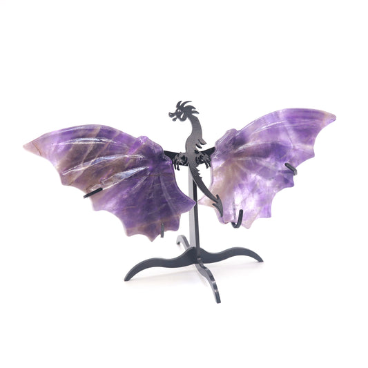 Natural Dream Amethyst Dragon wings Crystal Healing + stand 1pc