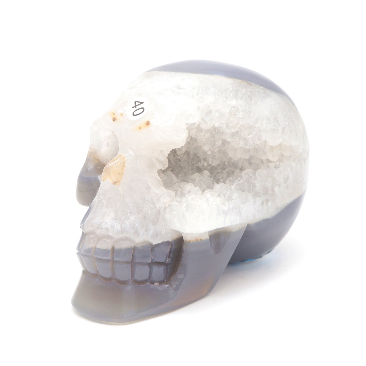 druzy agate skull