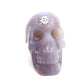 4" HandCarved Druzy agate Skull Crystal Healing Quartz Reiki Decorate Gift