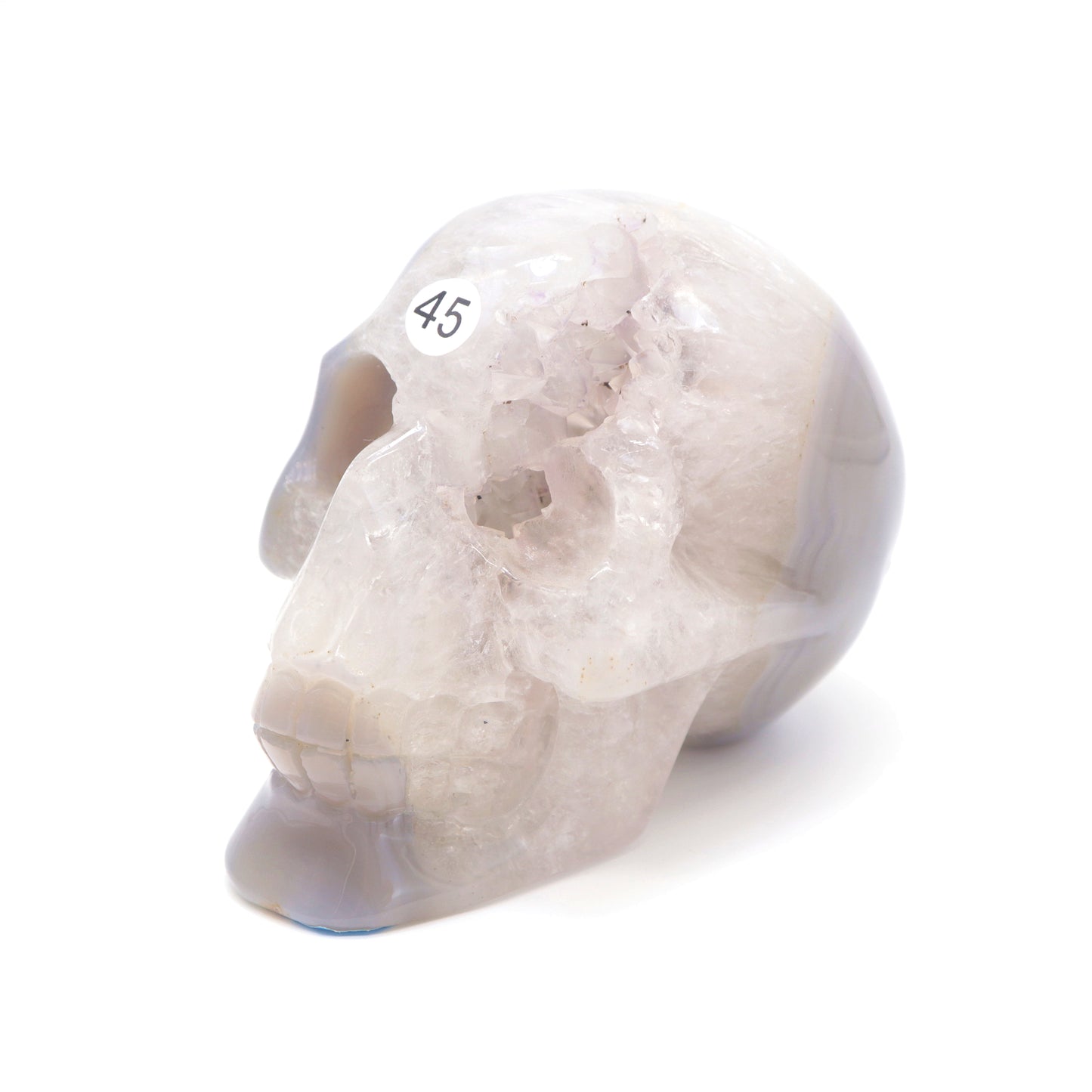 druzy agate skull