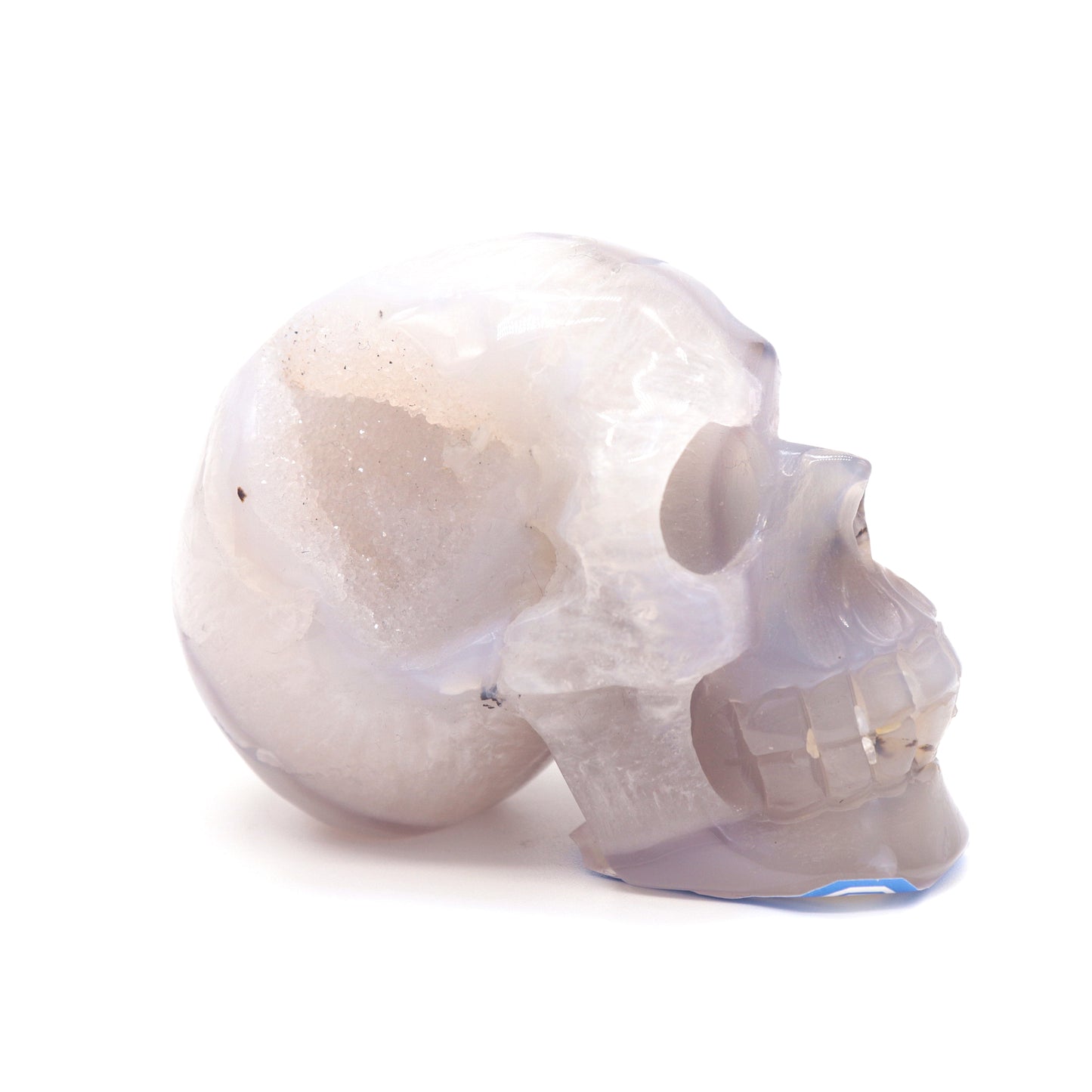 3.5" HandCarved Druzy agate Skull Crystal Healing Quartz Reiki Decorate Gift