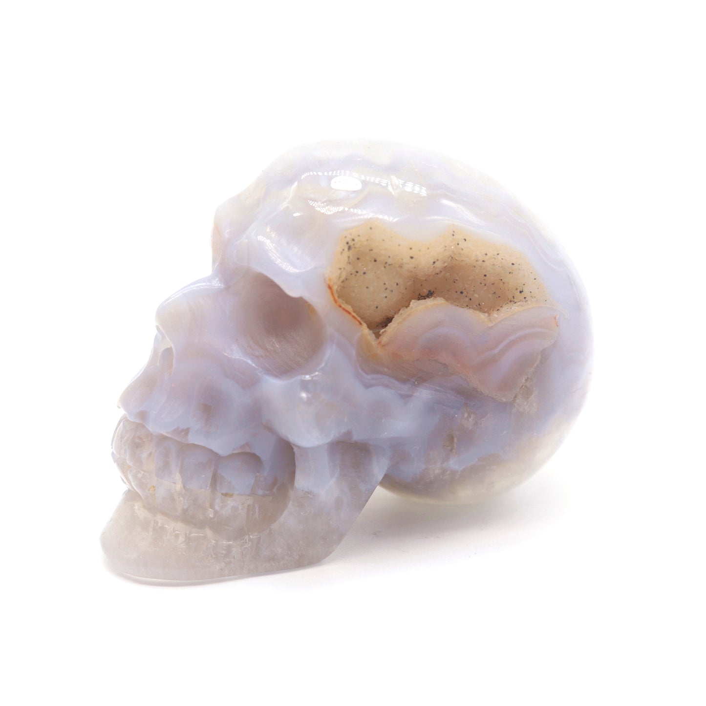 2.8" HandCarved Druzy agate Skull Crystal Healing Quartz Reiki Decorate Gift