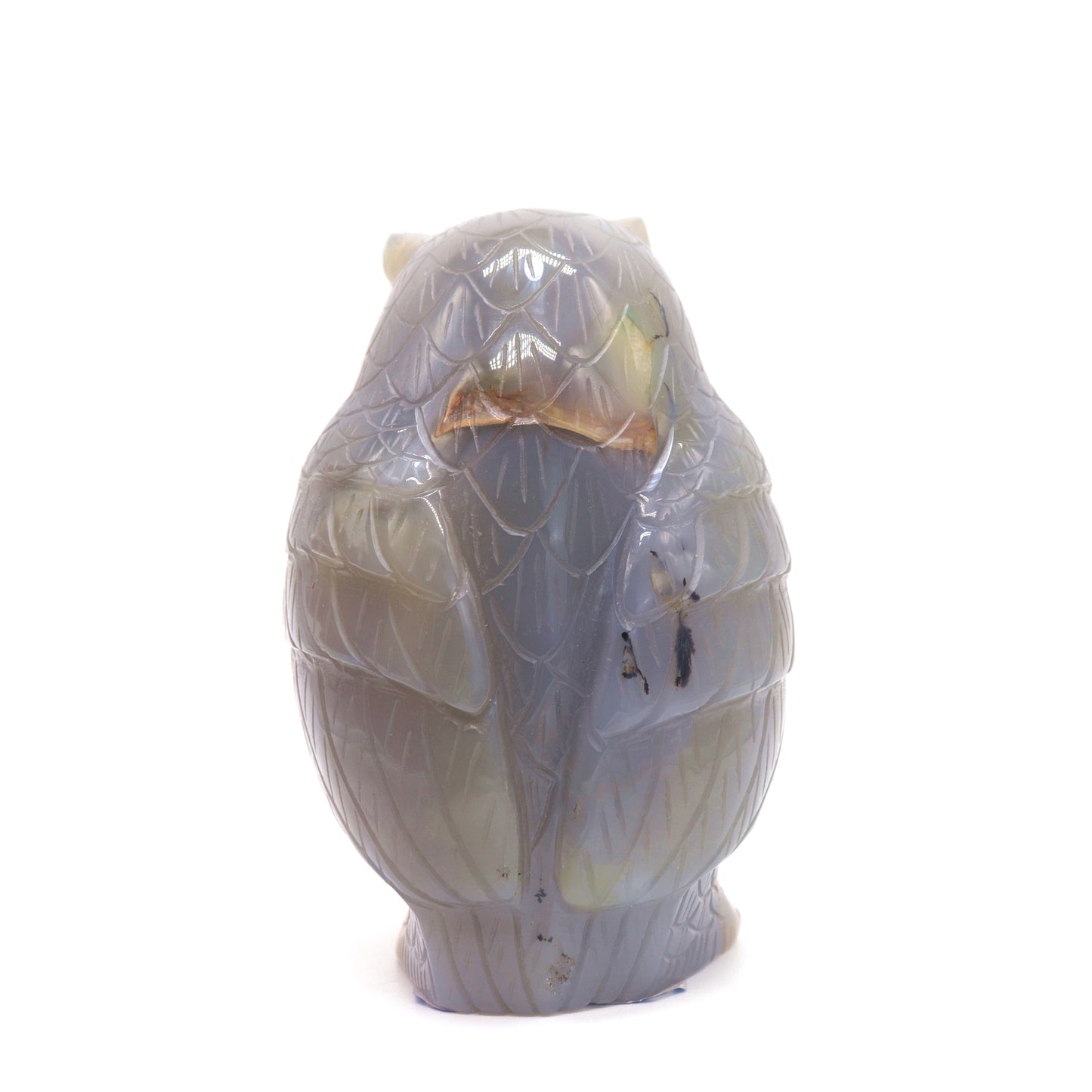 4.2" HandCarved Druzy agate Owl Crystal Healing Quartz Reiki Decorate Gift
