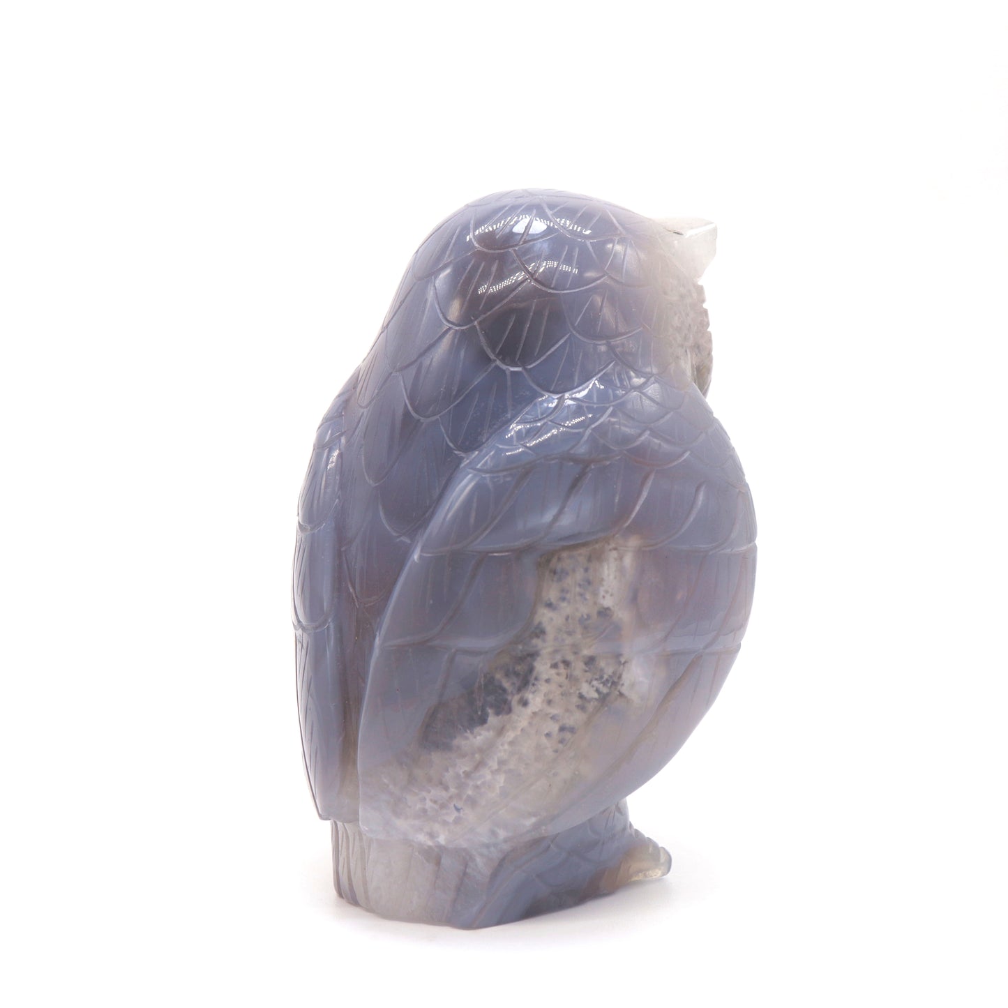 4.3" HandCarved Druzy agate Crystal Owl Quartz Reiki Decorate Gift