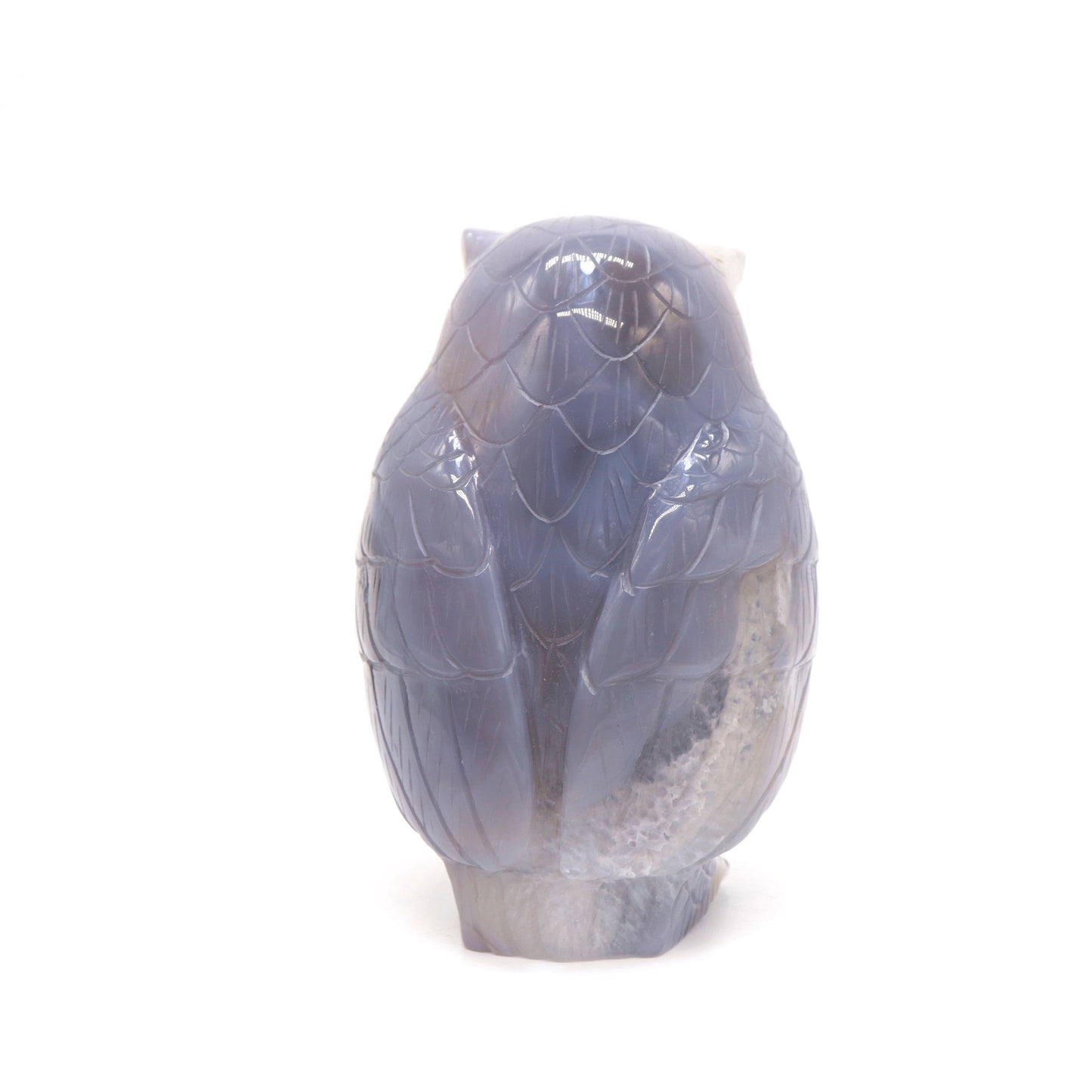 4.3" HandCarved Druzy agate Crystal Owl Quartz Reiki Decorate Gift
