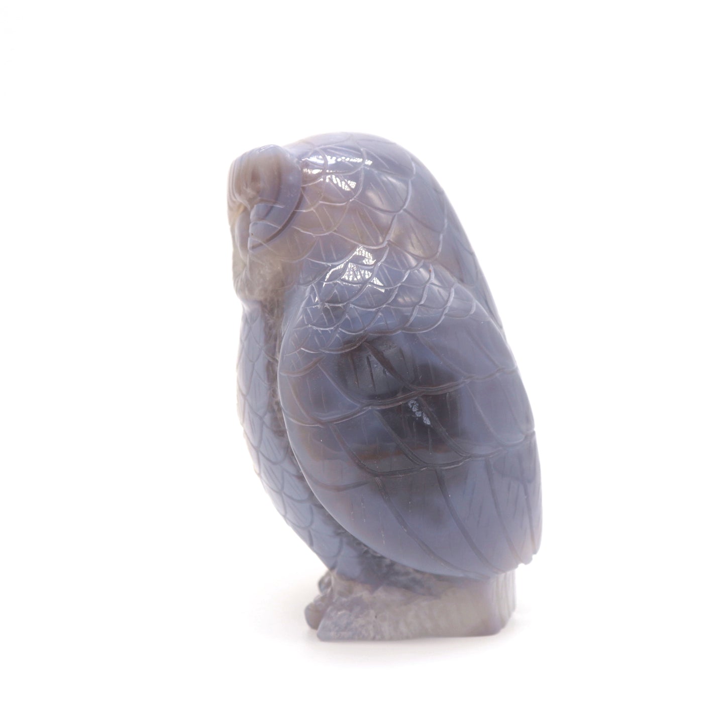 4.3" HandCarved Druzy agate Crystal Owl Quartz Reiki Decorate Gift