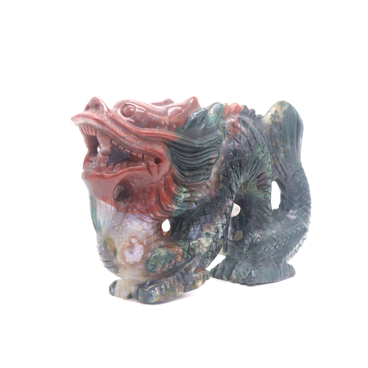 6" HandCarved Ocean Jasper Dragon Crystal Healing Quartz Reiki