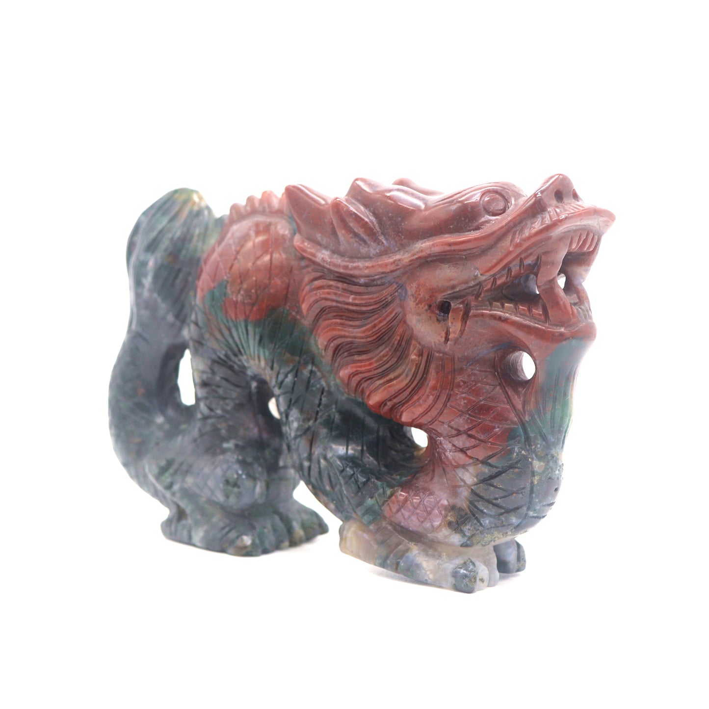 6" HandCarved Ocean Jasper Dragon Crystal Healing Quartz Reiki