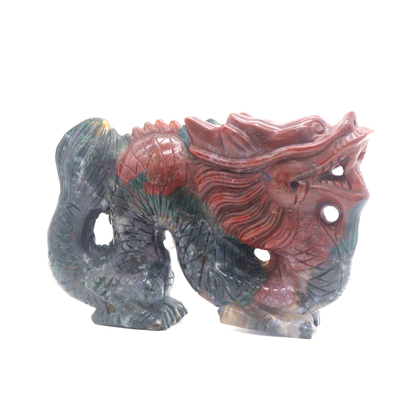 6" HandCarved Ocean Jasper Dragon Crystal Healing Quartz Reiki