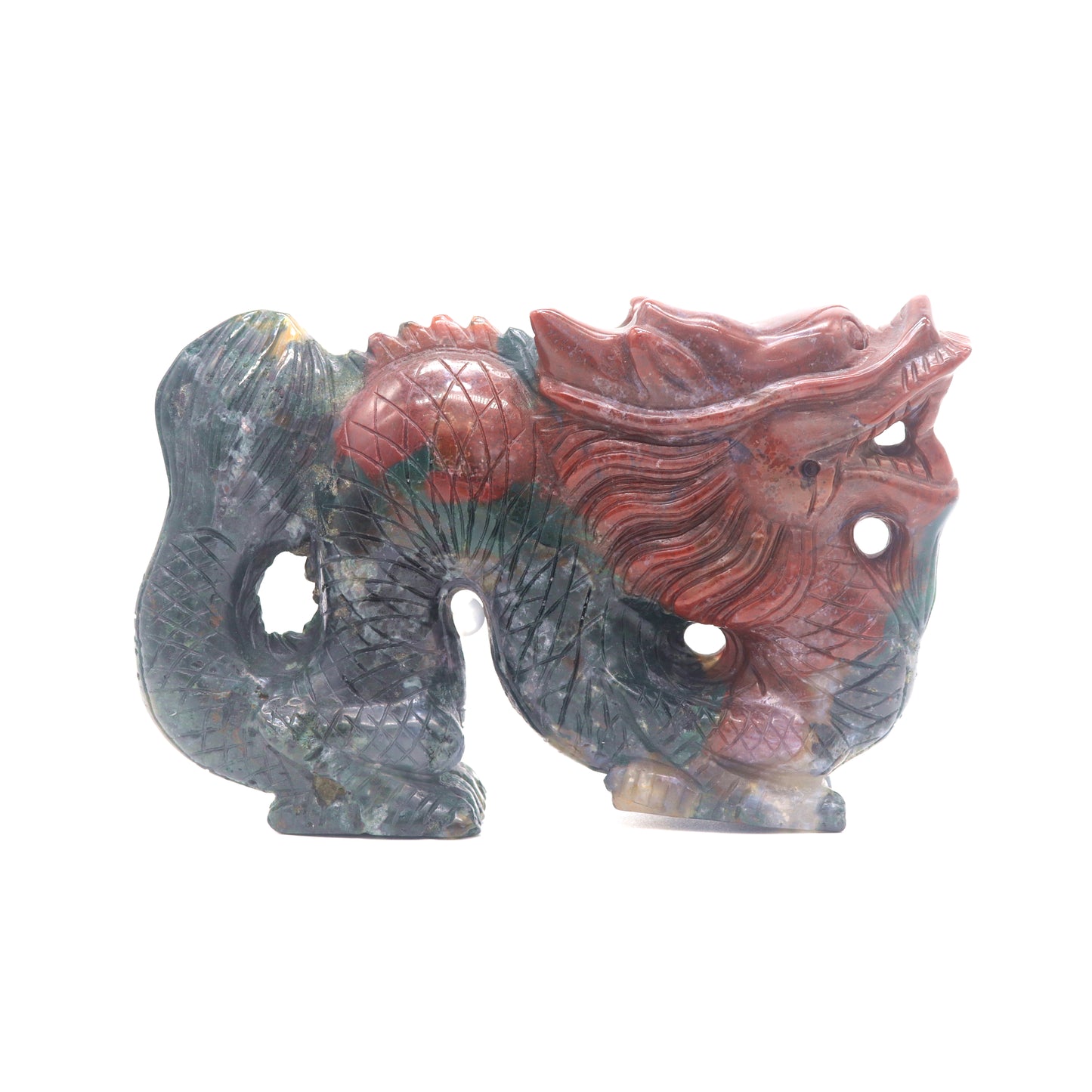 6" HandCarved Ocean Jasper Dragon Crystal Healing Quartz Reiki