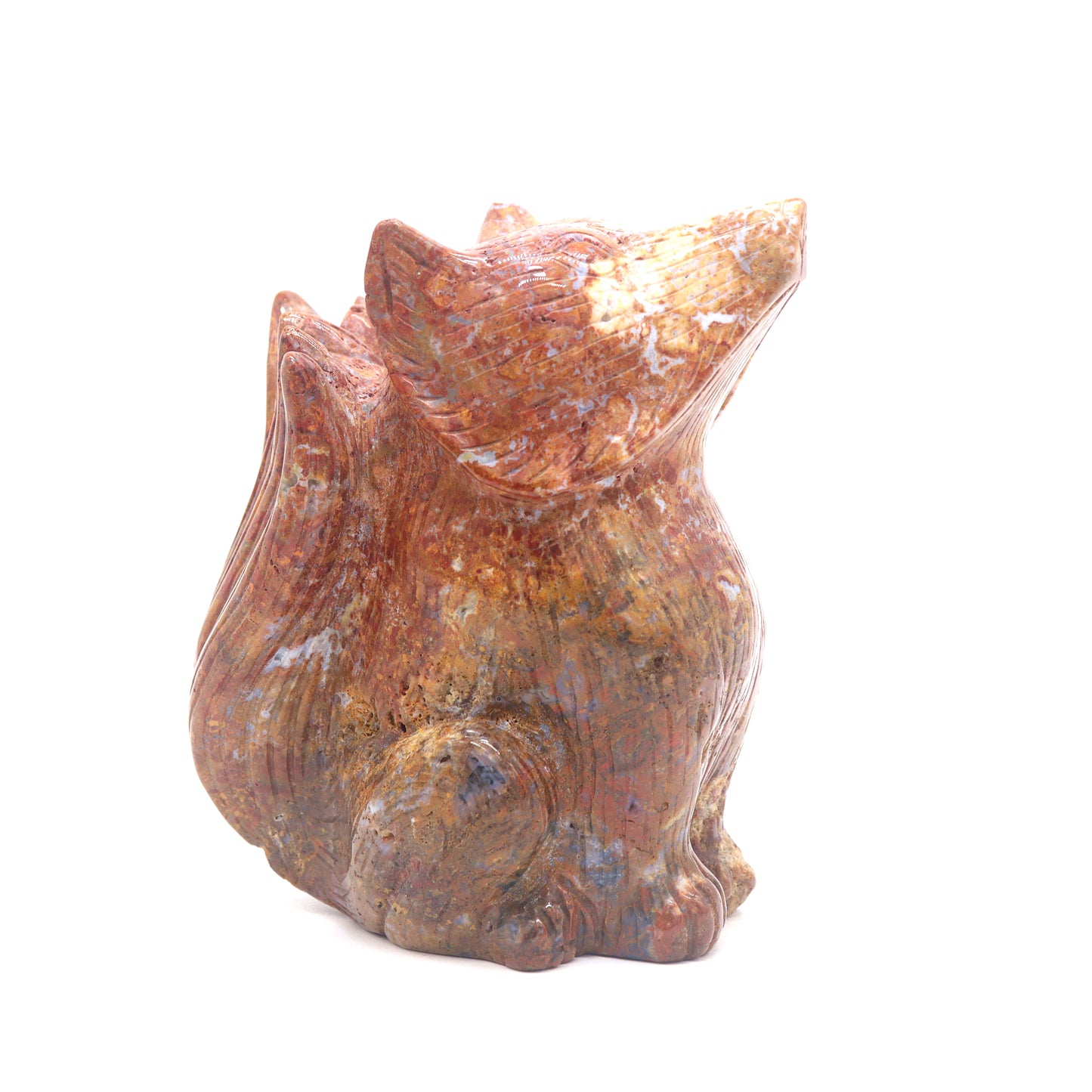 2.5lb HandCarved Ocean Jasper Nine Tail Fox Crystal Healing Quartz Reiki