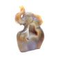 6.5" HandCarved Druzy Agate Crystal Elephant Figurine Decorate Gift