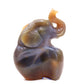 6.5" HandCarved Druzy Agate Crystal Elephant Figurine Decorate Gift