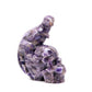 7" Dream Amethyst HandCarved Crystal Skull with Dinosaur Sculpture Reiki Healing