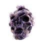 4.8" Dream Amethyst HandCarved Crystal Skull with Snake Sculpture Reiki Healing