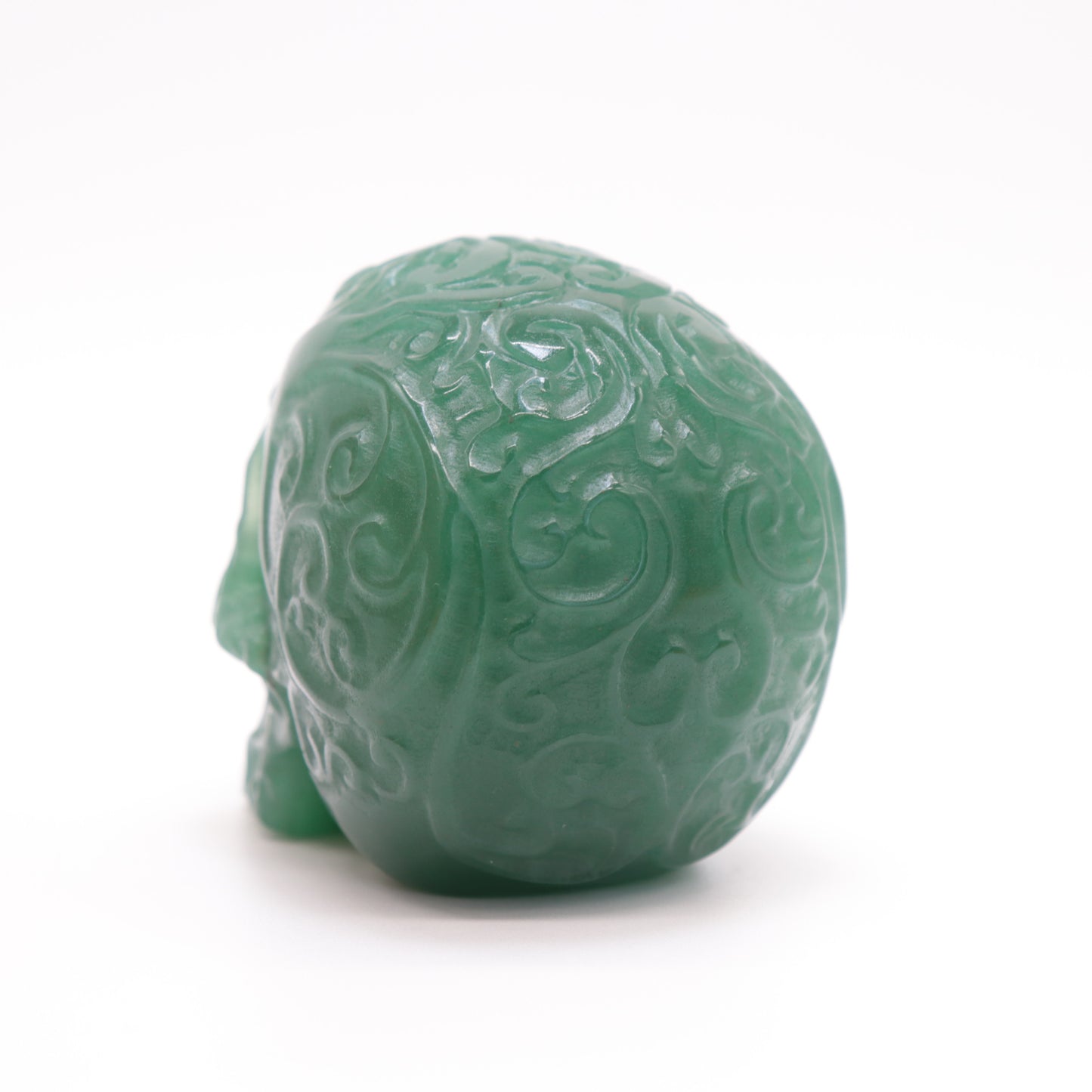 3" Green Aventurine Skull Sugar Flower Crystal Skull Healing Quartz Reiki