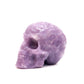 3" Lepidolite Skull Sugar Flower Crystal Skull Healing Quartz Reiki