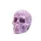 3" Lepidolite Skull Sugar Flower Crystal Skull Healing Quartz Reiki