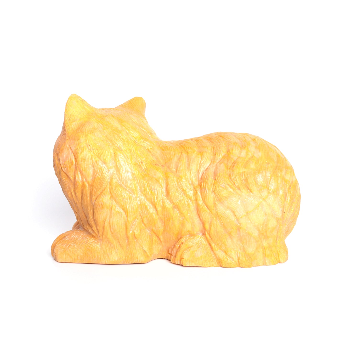 8.1LB Yellow Jade Hand Carved Cat Sculpture Realistic Crystal Healing Quartz Decor