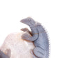 9.3" Agate Amethyst Geode Carved Lizard Elephant Sculpture Realistic Crystal Healing Quartz Decor