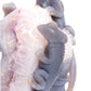 9.3" Agate Amethyst Geode Carved Lizard Elephant Sculpture Realistic Crystal Healing Quartz Decor
