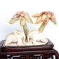 XiuYan Jade Carved Elephant Sculpture Palm Tree Realistic Crystal Healing
