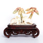 XiuYan Jade Carved Elephant Sculpture Palm Tree Realistic Crystal Healing