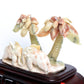 XiuYan Jade Carved Elephant Sculpture Palm Tree Realistic Crystal Healing