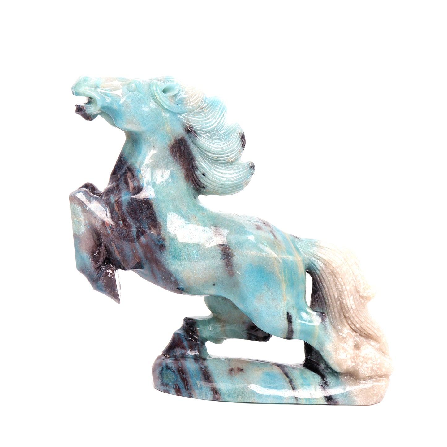 8" Trolleite Carved Crystal Horse Figurine Healing Quartz Decor