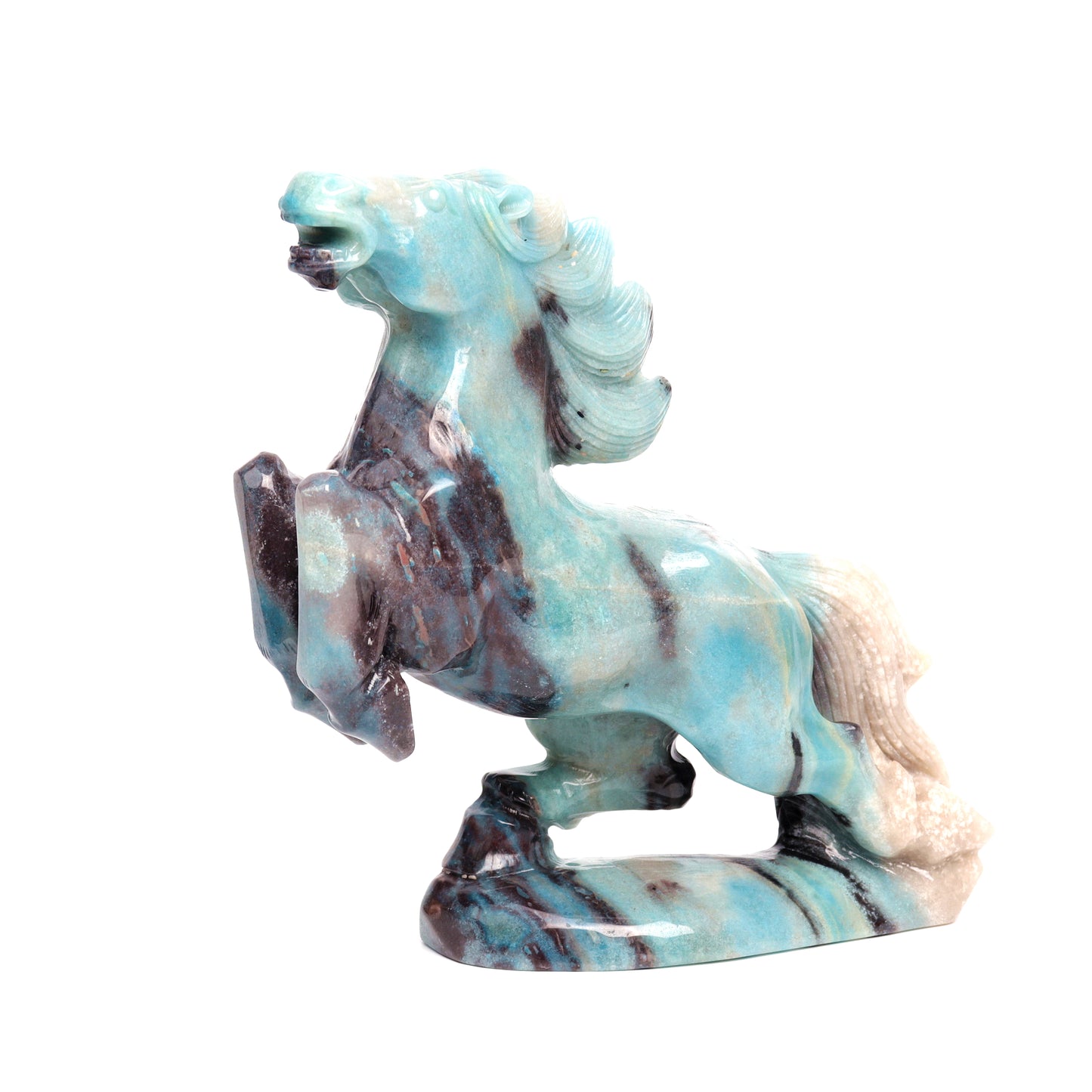 8" Trolleite Carved Crystal Horse Figurine Healing Quartz Decor