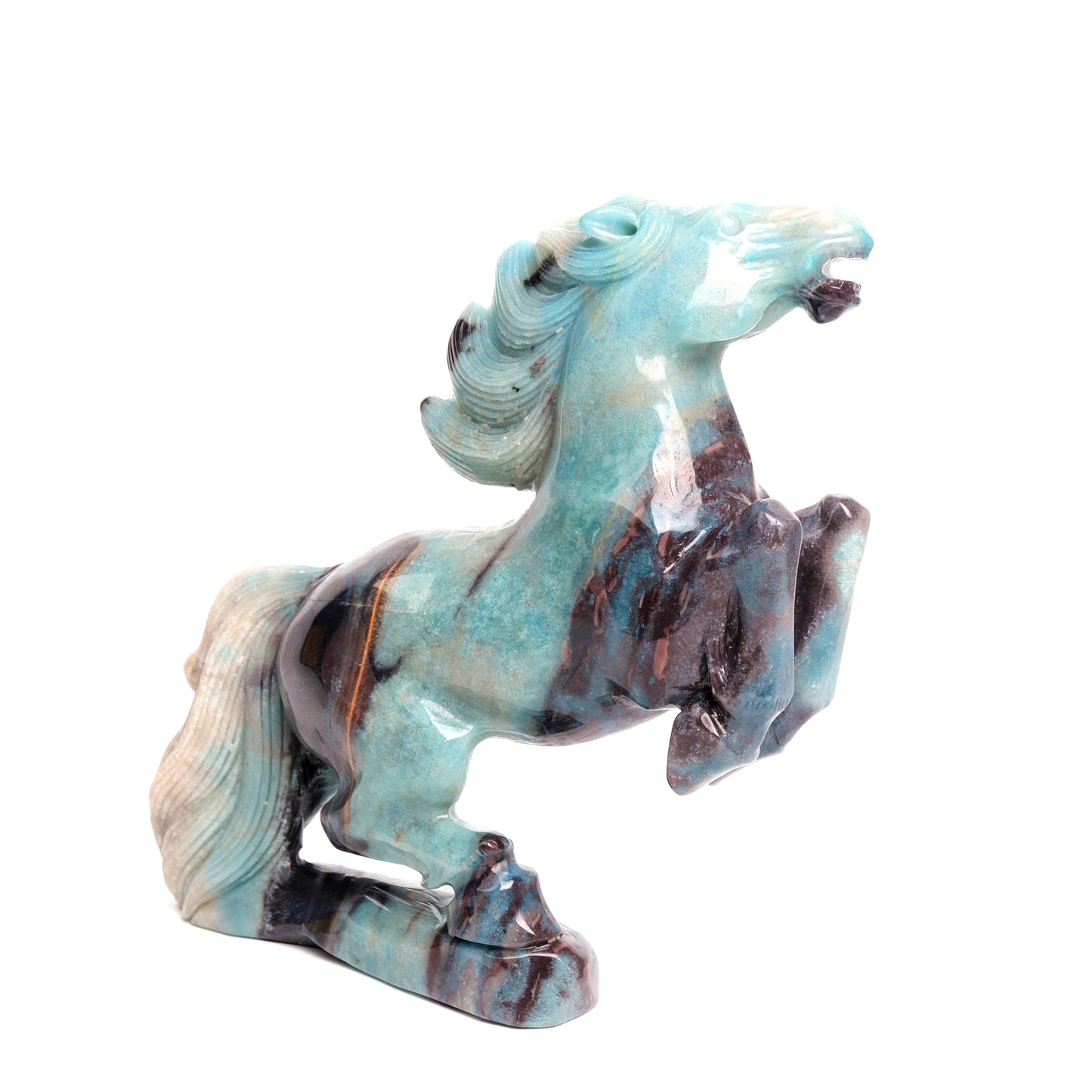 8" Trolleite Carved Crystal Horse Figurine Healing Quartz Decor
