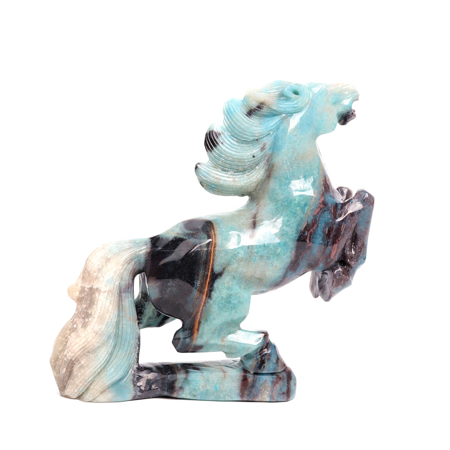 8" Trolleite Carved Crystal Horse Figurine Healing Quartz Decor