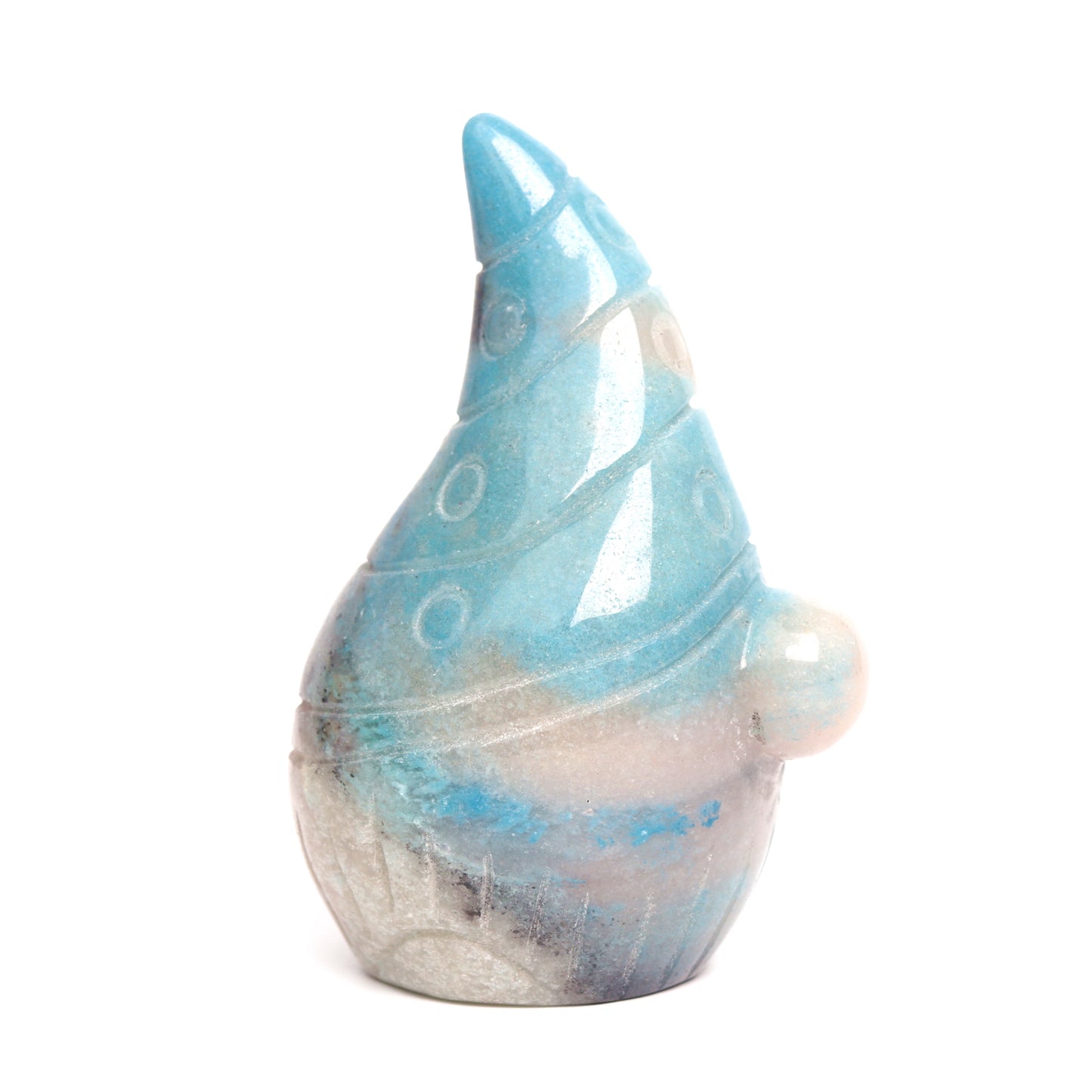 3.5" Trolleite Carved Gnome Figurine Realistic Crystal Healing Quartz Decor