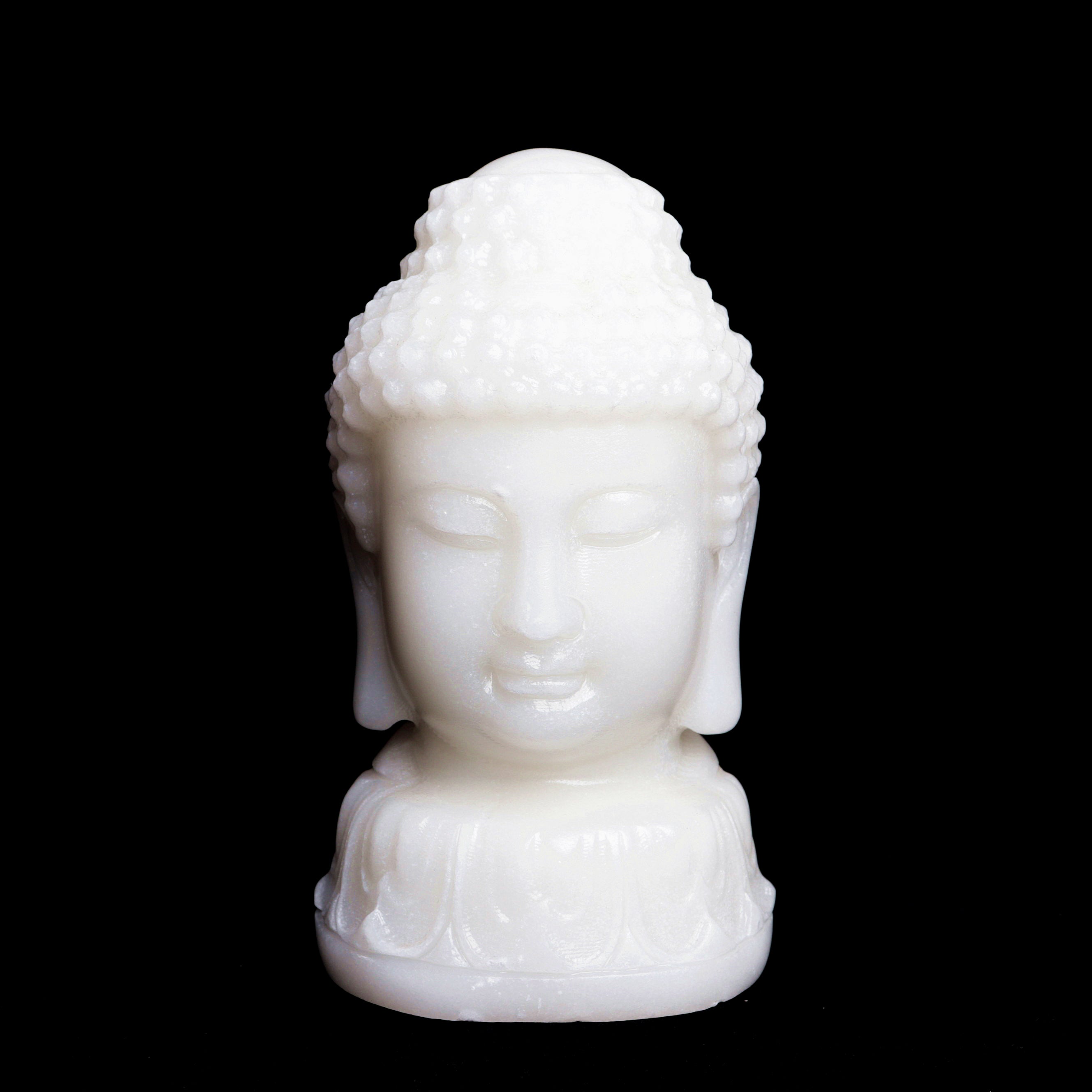 7.9lb White Jade Carved Buddha Figurine Realistic Crystal Healing ...