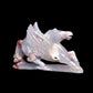 7" Flower Agate Carved Crystal Pegasus Sculpture Healing Quartz Decor