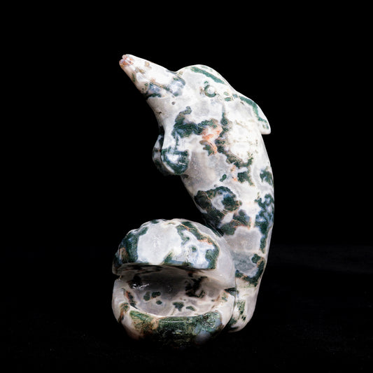 crystal moss agate dolphin