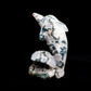 6.5" Moss Agate Carved Dolphin Shell Sculpture Realistic Crystal Healing Quartz Decor