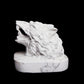 3.5" Howlite Crystal Wolf Head Figurine Realistic Healing Quartz Decor