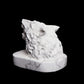 3.5" Howlite Crystal Wolf Head Figurine Realistic Healing Quartz Decor