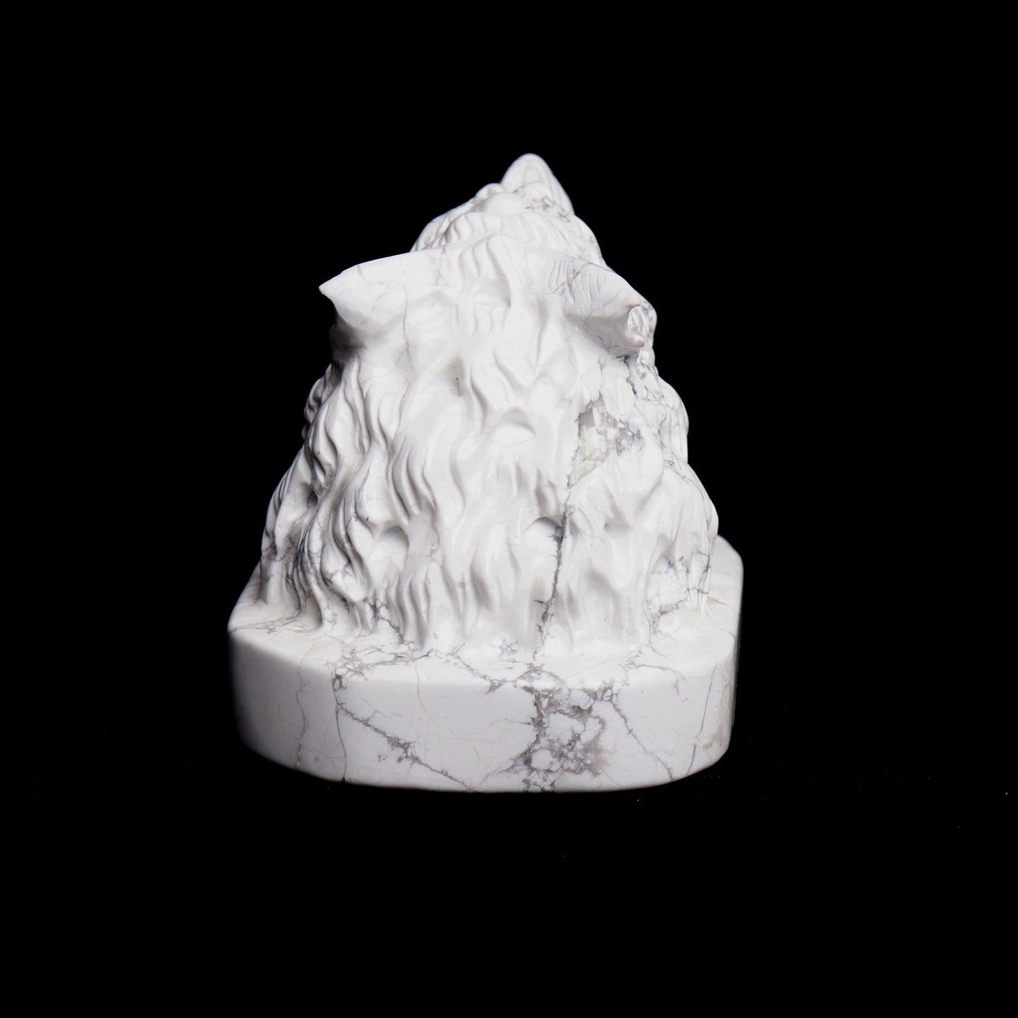 3.5" Howlite Crystal Wolf Head Figurine Realistic Healing Quartz Decor